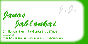 janos jablonkai business card